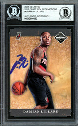 Damian Lillard Autographed 2011-12 Panini Limited Draft Pick Redemption Rookie Card #6 Portland Trail Blazers Beckett BAS #13609380