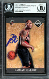 Damian Lillard Autographed 2011-12 Panini Limited Draft Pick Redemption Rookie Card #6 Portland Trail Blazers Beckett BAS #13609380