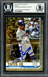 Fernando Tatis Jr. Autographed 2019 Topps Update Gold Rookie Card #US56 San Diego Padres #1641/2019 (Smudged) Beckett BAS #13609593