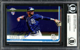 Fernando Tatis Jr. Autographed 2019 Topps Chrome Rookie Card #203 San Diego Padres (Bubbling) Beckett BAS #13609623