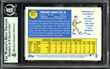 Fernando Tatis Jr. Autographed 2019 Topps Heritage Rookie Card #517 San Diego Padres (Smudged) Beckett BAS #13609639