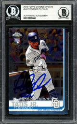 Fernando Tatis Jr. Autographed 2019 Topps Chrome Update Rookie Card #54 San Diego Padres Beckett BAS #13609660