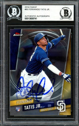 Fernando Tatis Jr. Autographed 2019 Topps Finest Rookie Card #85 San Diego Padres (Bubbling) Beckett BAS #13609741