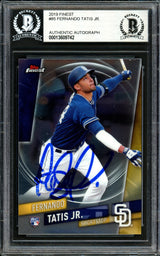 Fernando Tatis Jr. Autographed 2019 Topps Finest Rookie Card #85 San Diego Padres (Bubbling) Beckett BAS #13609742