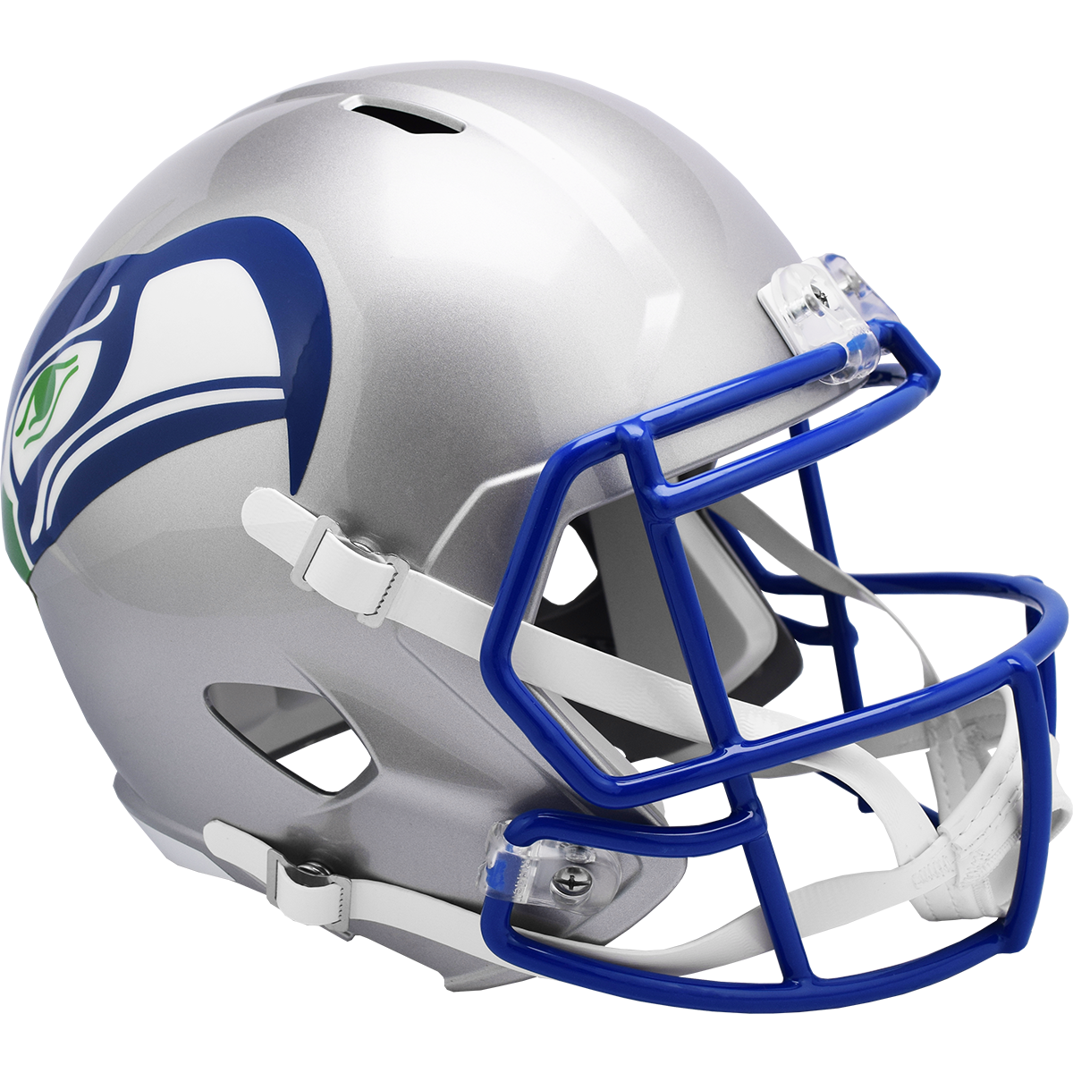 Unsigned Seattle Seahawks 1983-01 Throwback Silver Full Size Speed Replica Helmet Stock #253580