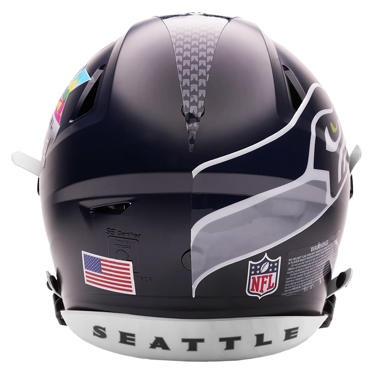 Unsigned Seattle Seahawks Blue Full Size Authentic Super Bowl LX Champions Logo SpeedFlex Helmet Stock #265536