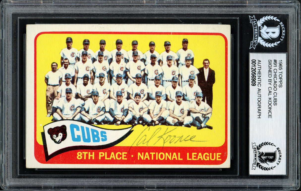 Cal Koonce Autographed 1965 Topps Team Card #91 Chicago Cubs Beckett BAS #12056909