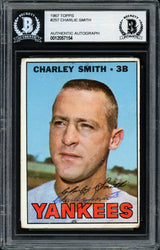 Charlie Smith Autographed 1967 Topps Card #257 New York Yankees Beckett BAS #12057154