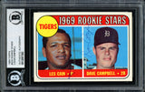 Les Cain & Dave Campbell Autographed 1969 Topps Rookie Card #324 Detroit Tigers Beckett BAS #12057262