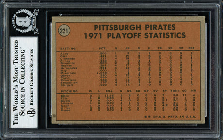 Danny Murtaugh Autographed 1972 Topps Card #221 Pittsburgh Pirates World Series Champs Beckett BAS #12057364