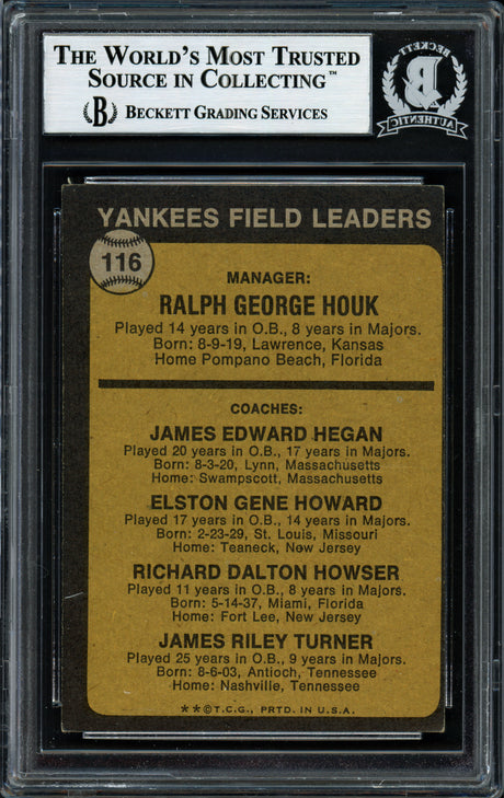 Elston Howard Autographed 1973 Topps Card #116 New York Yankees Beckett BAS #12057392