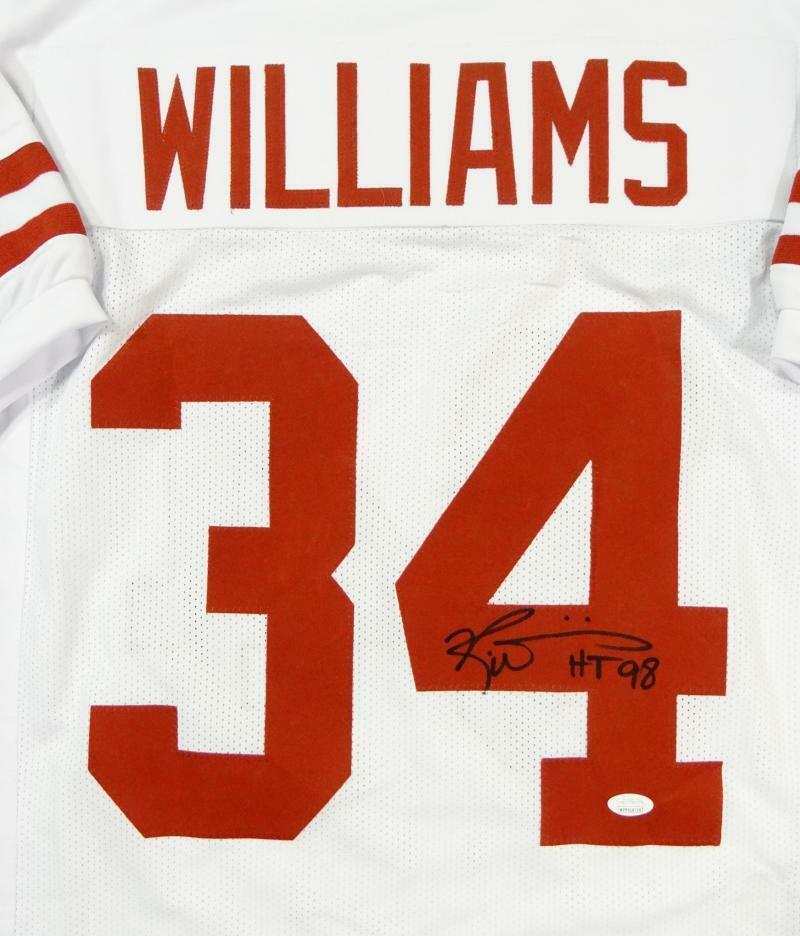 Ricky Williams Autographed White College Style Jersey W/ HT 98- JSA W Auth *4Acr