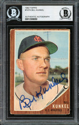 Bill Kunkel Autographed 1962 Topps Card #147 Kansas City A's Beckett BAS #12306050