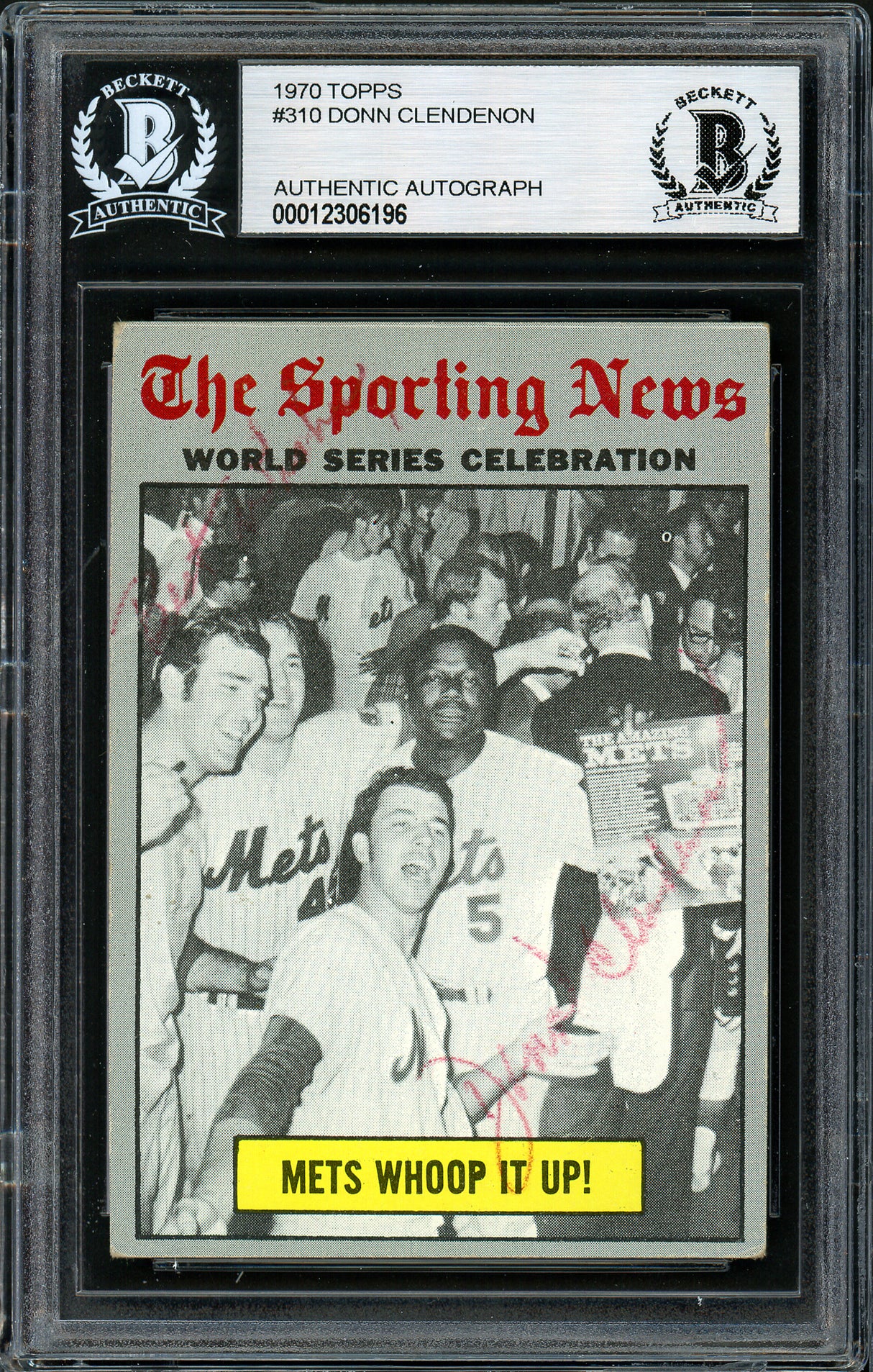 Donn Clendenon Autographed 1970 Topps Card #310 New York Mets "Best Wishes" Beckett BAS #12306196