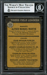 Joe Schultz Autographed 1973 Topps Card #323 Detroit Tigers Beckett BAS #12306464