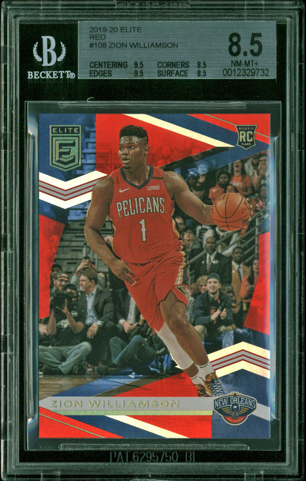 Pelicans Zion Williamson 2019-20 Panini Elite #108 BGS NM-MT+ 8.5 MINT