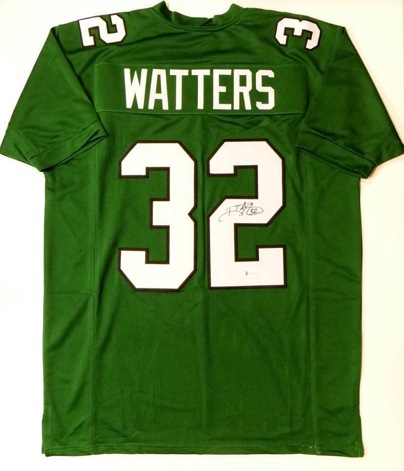 Ricky Watters Autographed Green Pro Style Jersey- Beckett Authenticated *2