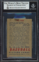 Del Rice Autographed 1951 Bowman Card #156 St. Louis Cardinals Beckett BAS #12486453
