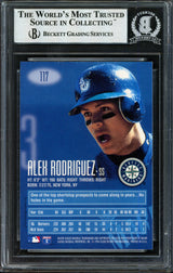 Alex Rodriguez Autographed 1996 Fleer E-XL Card #117 Seattle Mariners Beckett BAS #12410163