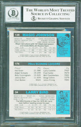 Bird, Erving & Magic Signed 1980 Topps Rookie Card Autos Graded 10! BAS Slabbed