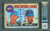 Mets Nolan Ryan "Stat" Signed 1968 Topps #177 Rookie Card Auto Grade 10 BAS Slab