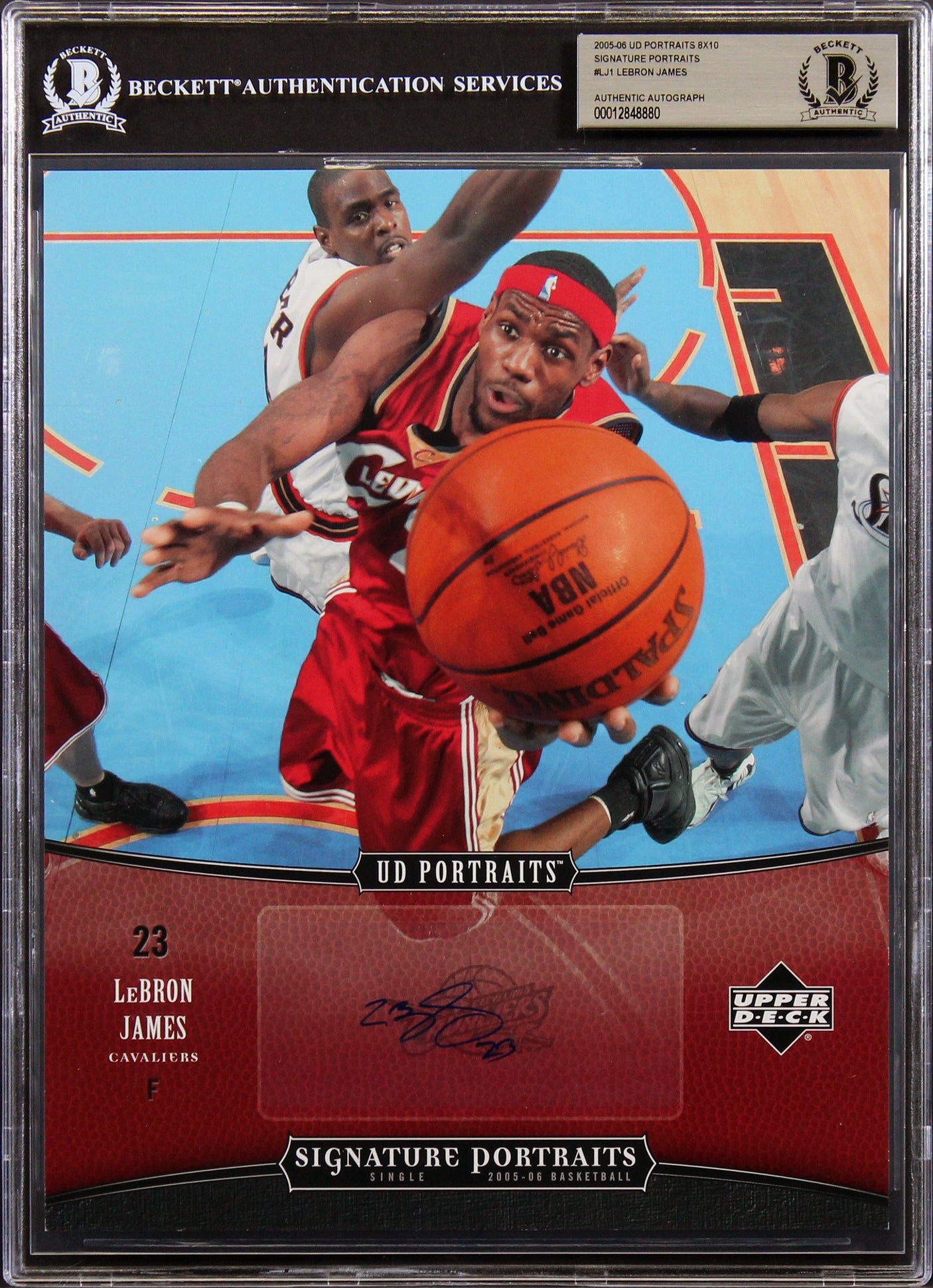 LeBron James Signed 2005 UD 8x10 Signature Portraits #LJ1 Card Auto 10! BAS Slab