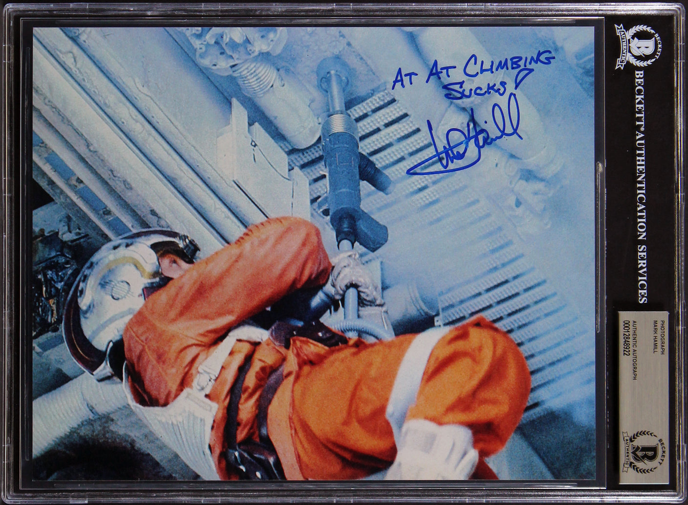 Mark Hamill Star Wars At At Climbing Sucks! Authentic Signed 8x10 Photo BAS Slab