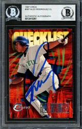 Alex Rodriguez Autographed 1997 Skybox Circa Card #397 Seattle Mariners Beckett BAS #12410261