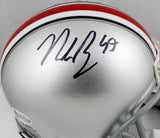 Nick Bosa Signed Ohio State Buckeyes Silver Mini Helmet- Beckett Auth *Black