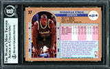 Shaquille Shaq O'Neal Autographed 1992-93 Fleer Drake's Rookie Card #37 Orlando Magic Beckett BAS #13446735