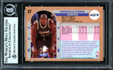 Shaquille Shaq O'Neal Autographed 1992-93 Fleer Drake's Rookie Card #37 Orlando Magic Beckett BAS #13446738