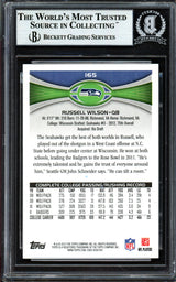Russell Wilson Autographed 2012 Topps Rookie Card #165 Seattle Seahawks (Smudged) Beckett BAS #13447109