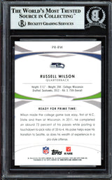 Russell Wilson Autographed 2012 Topps Prime Primed Rookies Rookie Card #PR-RW Seattle Seahawks Beckett BAS #13447128