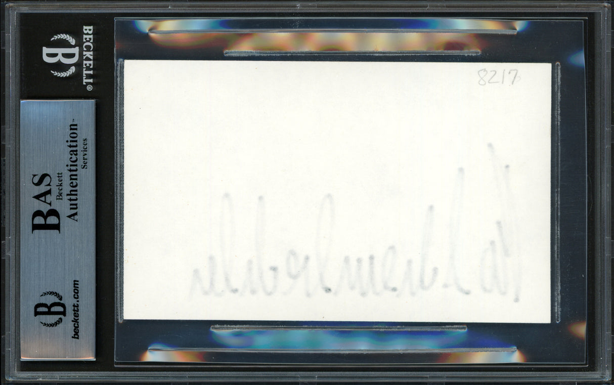 Bo Schembechler Autographed 3x5 Index Card Michigan Beckett BAS #13447220