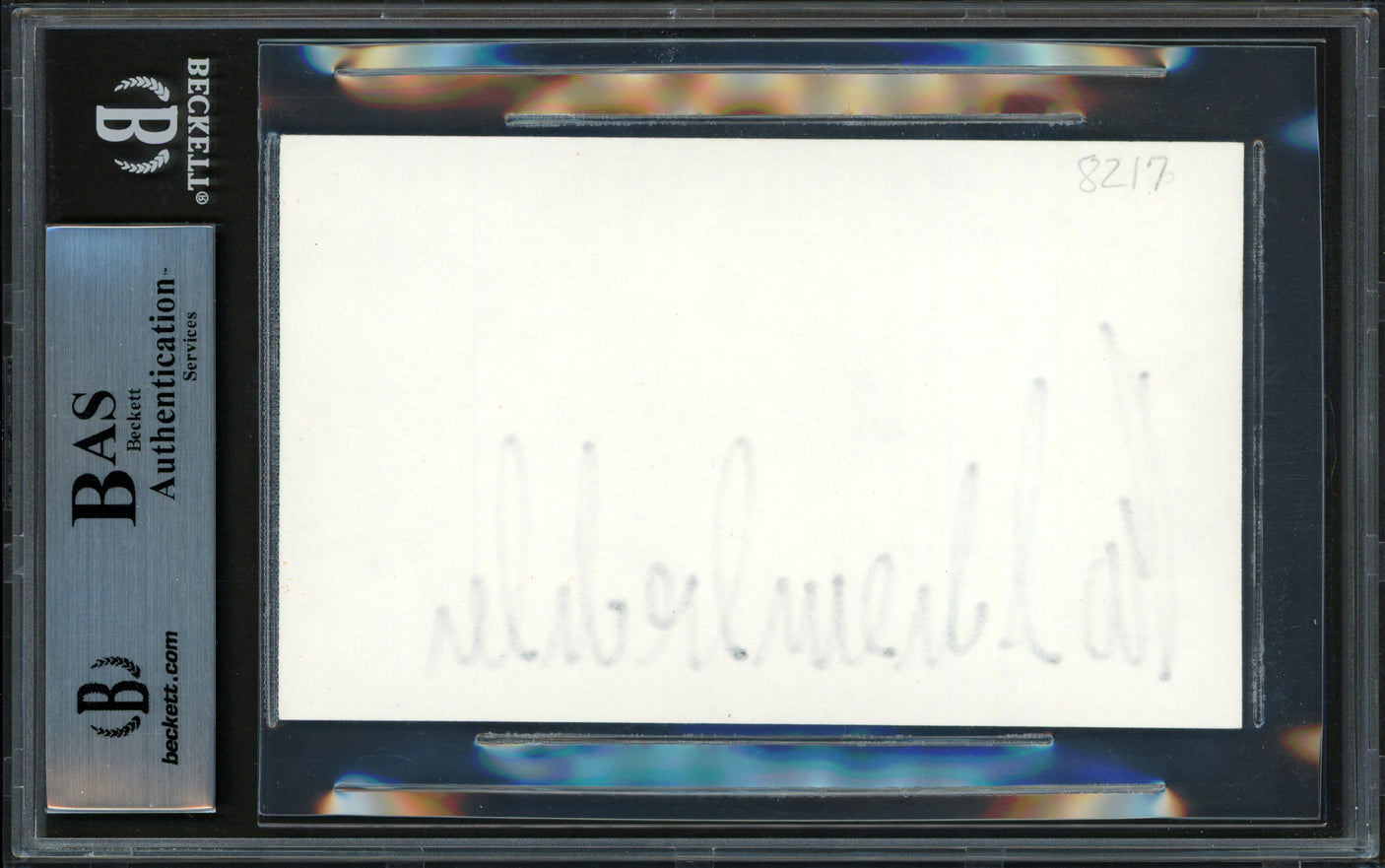 Bo Schembechler Autographed 3x5 Index Card Michigan Beckett BAS #13447220
