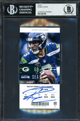 Russell Wilson Autographed 2018 3x6 Ticket Seattle Seahawks Vs. Packers 11-15-18 Beckett BAS #13447258