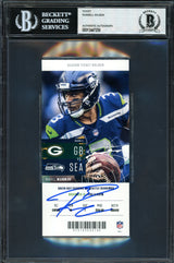 Russell Wilson Autographed 2018 3x6 Ticket Seattle Seahawks Vs. Packers 11-15-18 Beckett BAS #13447259