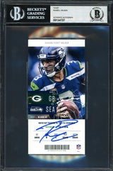 Russell Wilson Autographed 2018 3x6 Ticket Seattle Seahawks Vs. Packers 11-15-18 Beckett BAS #13447257