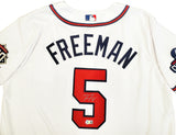 Atlanta Braves Freddie Freeman Autographed White Nike Jersey World Series Patch Size L Beckett BAS QR Stock #200885