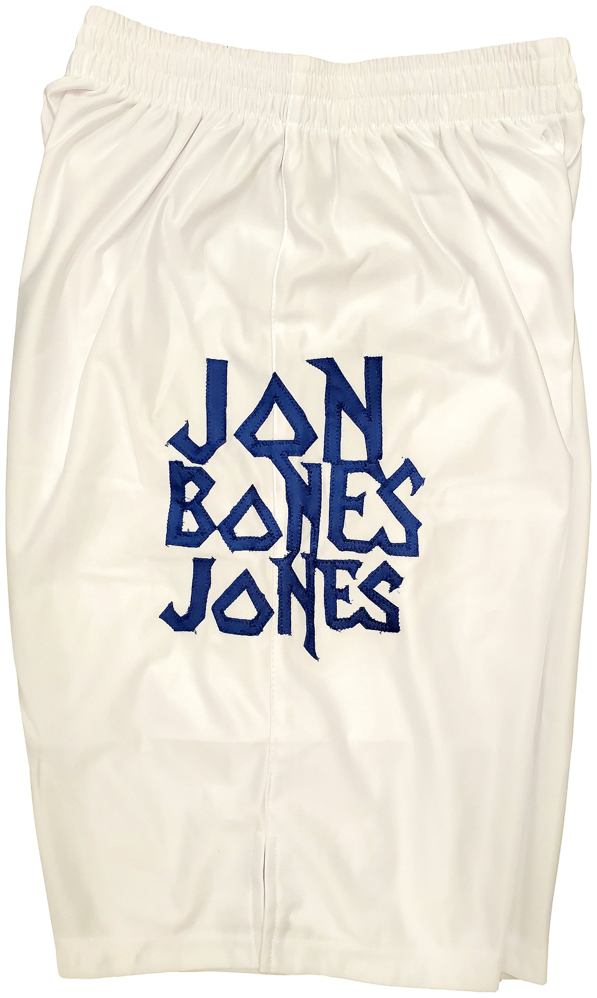 Jon Bones Jones Autographed White Boxing Trunks Beckett BAS QR Stock #200323