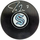 Jordan Eberle Autographed Official Seattle Kraken Logo Hockey Puck Fanatics Holo Stock #200454