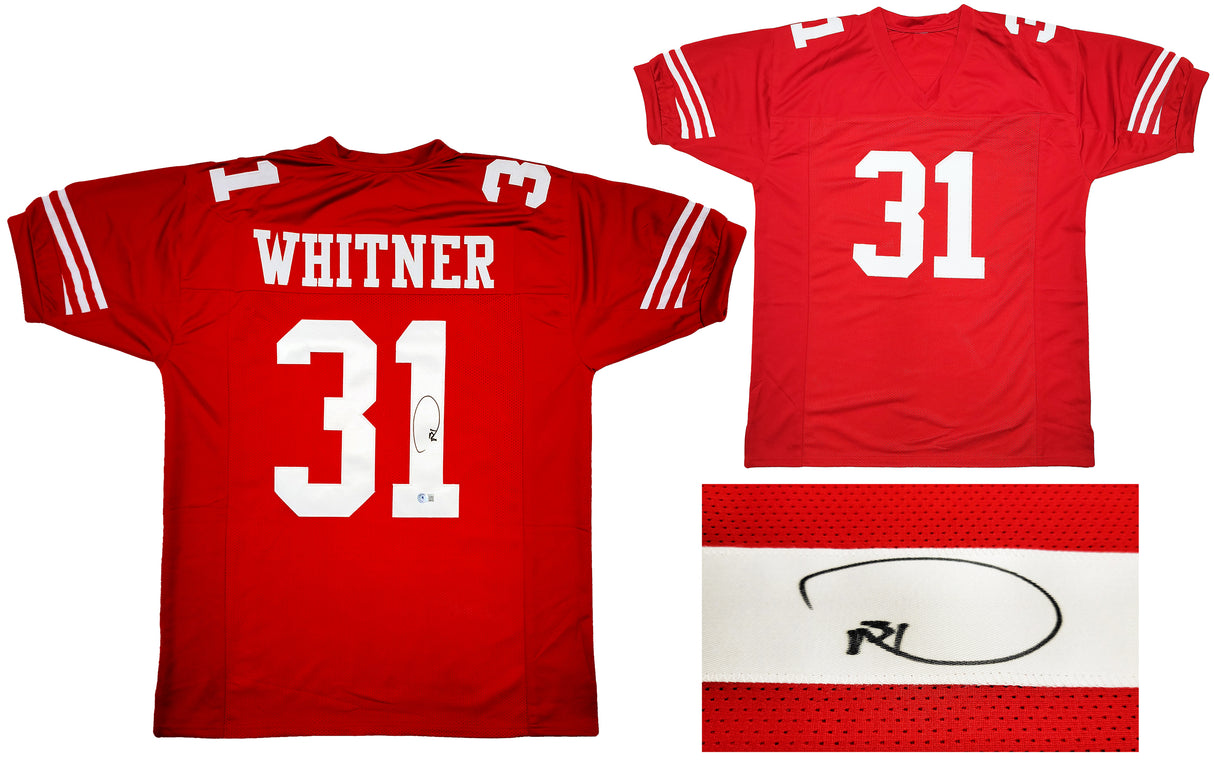 San Francisco 49ers Donte Whitner Autographed Red Jersey Beckett BAS QR Stock #200898