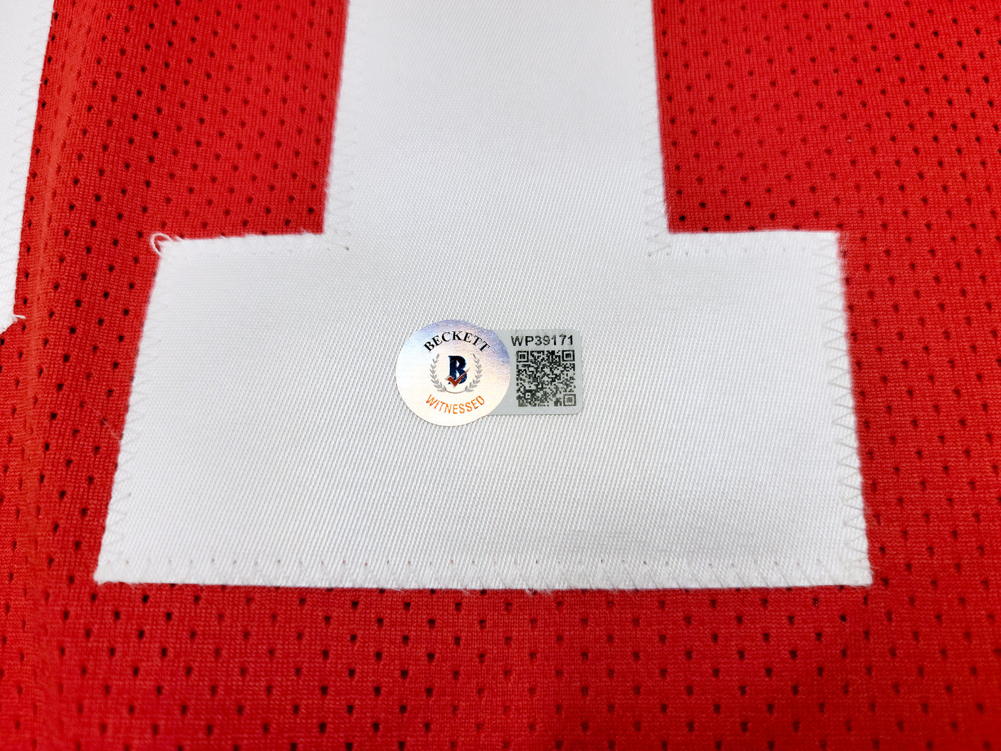 San Francisco 49ers Donte Whitner Autographed Red Jersey Beckett BAS QR Stock #200898