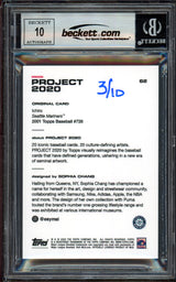 Ichiro Suzuki Autographed Topps Project 2020 Sophia Chang Card #62 Seattle Mariners Auto Grade Gem Mint 10 Lime Green #/10 Beckett BAS Stock #200955