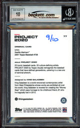 Ichiro Suzuki Autographed Topps Project 2020 King Saladeen Card #77 Seattle Mariners Auto Grade Gem Mint 10 Blue #/10 Beckett BAS Stock #200959
