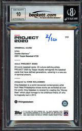 Ichiro Suzuki Autographed Topps Project 2020 King Saladeen Card #77 Seattle Mariners Auto Grade Gem Mint 10 Black #/10 Beckett BAS Stock #200961