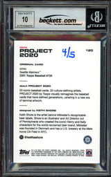 Ichiro Suzuki Autographed Topps Project 2020 Keith Shore Card #120 Seattle Mariners Auto Grade Gem Mint 10 Black #/5 Beckett BAS Stock #200965