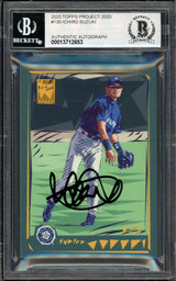 Ichiro Suzuki Autographed Topps Project 2020 Naturel Card #130 Seattle Mariners Auto Grade Gem Mint 10 Black #4/5 Beckett BAS #13712653