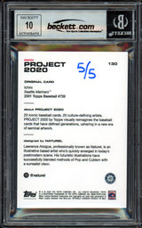 Ichiro Suzuki Autographed Topps Project 2020 Naturel Card #130 Seattle Mariners Auto Grade Gem Mint 10 Black #5/5 Beckett BAS #13712652