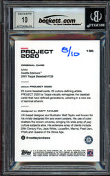 Ichiro Suzuki Autographed Topps Project 2020 Matt Taylor Card #196 Seattle Mariners Auto Grade Gem Mint 10 Blue #/10 Beckett BAS Stock #200997